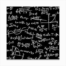 Mathematical Formulas On A Blackboard Canvas Print