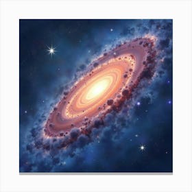 A Vast Watercolor Galaxy With Swirling Stars, Nebulae, And Distant Celestial Wonders 1 Canvas Print