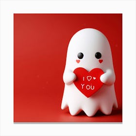 Ghost Holding A Heart Canvas Print
