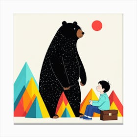 Bear And A Boy 14 Canvas Print