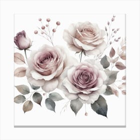 Mauve Roses Canvas Print