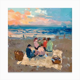 Picnic On The Beach Canvas Print