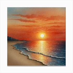 Sunset On The Beach 1 Canvas Print