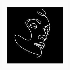 Line Art Abstract Face Canvas Print