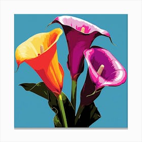 Andy Warhol Style Pop Art Flowers Calla Lily 2 Square Canvas Print