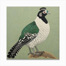 Ohara Koson Inspired Bird Painting Pheasant 5 Square Canvas Print