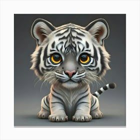 White Tiger Cub Canvas Print