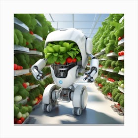 Robot In A Greenhouse 5 Canvas Print