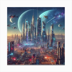 Futuristic City 74 Canvas Print