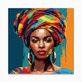 African Woman With Turban 6 Canvas Print