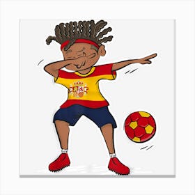 Dabbing Boy Spain Soccer Jersey Spanish Flag Canvas Print