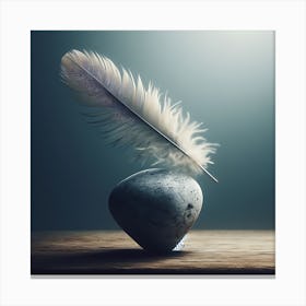 Feather Quill And Stone Canvas Print