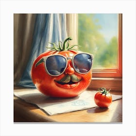 Tomato With Sunglasses 7 Canvas Print