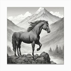 Horse In The Mountains 1 Canvas Print