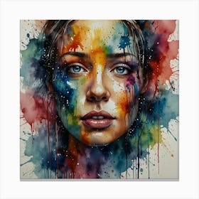 Watercolor Of A Woman 14 Canvas Print