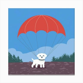 An Illustration Of A White Dog Wearing A Jn9shmwwt2uhyqzfjc5pda K8gjhamyq0wpmanxxtn6ka Canvas Print