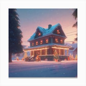 Fortnite Christmas House Canvas Print