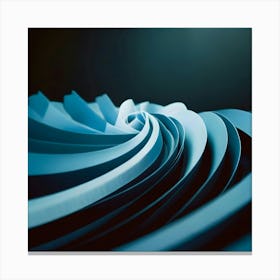 Abstract Blue Paper Spiral Canvas Print