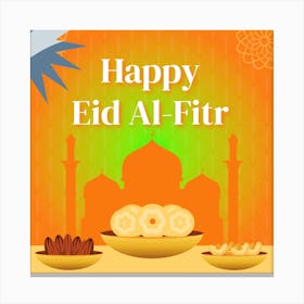 Happy Eid Al Fitr Canvas Print