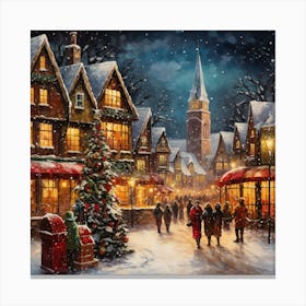 Christmas In The Old Town Canvas Print