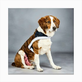 A Photo Of A Dog With A Bandage On Its Leg 3 Canvas Print