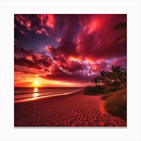 Sunset On The Beach 204 Canvas Print