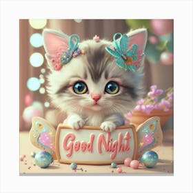 Good Night Kitten Canvas Print