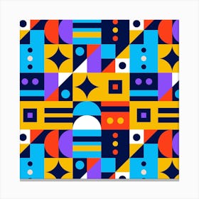 Abstract Geometric Pattern,Flat design geometric mosaic pattern Canvas Print