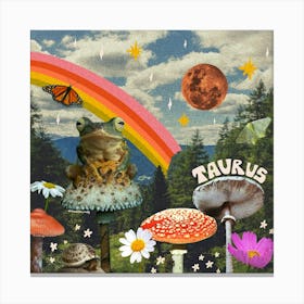 Taurus Collage Canvas Print