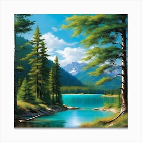 Lake In The Mountains 11 Canvas Print