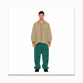 Man In Green Pants Canvas Print