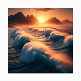 Sunrise Over The Ocean Canvas Print