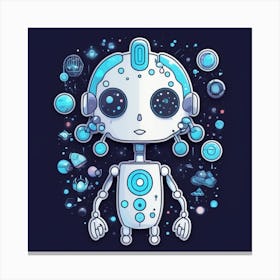 Robots In Space 4 Canvas Print