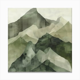 Japanese Watercolour Of Mount Aino 5 Canvas Print