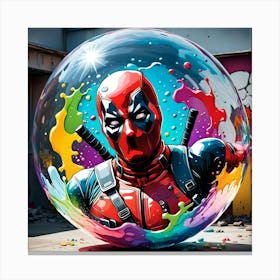 Deadpool In A Bubble Canvas Print