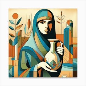 Muslim Woman With Jug Canvas Print