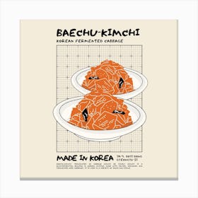 Baechu Kimchi Square Canvas Print