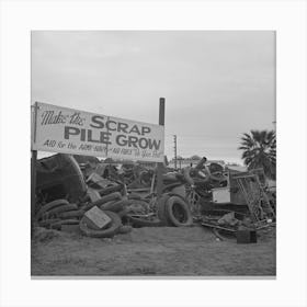 Scrap Pile, Tulare, California By Russell Lee Canvas Print