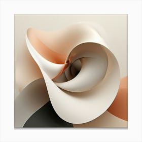 Abstract Art, Abstract Background, Generate An Abstract Design With Soft Curved Lines In Neutral Tones Emphasizing Simplicity Canvas Print