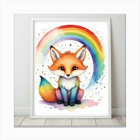 Default Rainbow Fox Nursery Art 0 Canvas Print