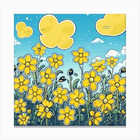 Yellow Flowers In The Sky 1 Canvas Print