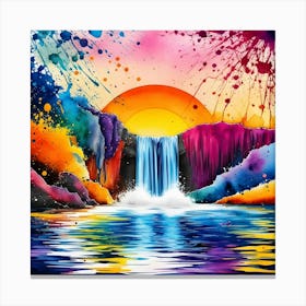 Waterfall Painting Canvas Print