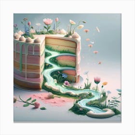 Cake With A Stream Canvas Print