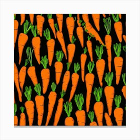 Carrots On A Black Background 7 Canvas Print