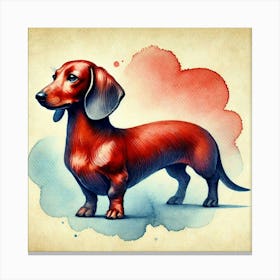 Watercolor Dachshund 3 Canvas Print