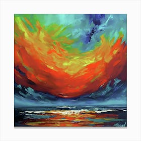 Chromatic Chaos - Abstract Expressionist Eruption Canvas Print