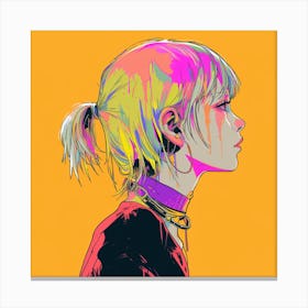 Girl With Colorful Hair 2 Canvas Print