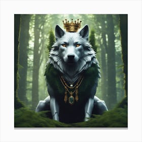 Wolf In The Forest 66 Canvas Print