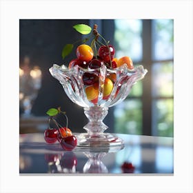 Light reflected in Bowl of fruits Canvas Print
