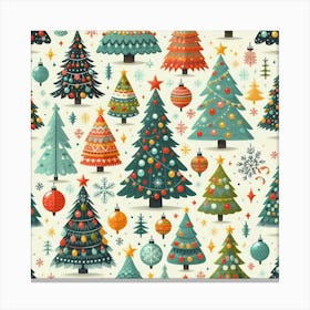 Christmas Tree Seamless Pattern Canvas Print